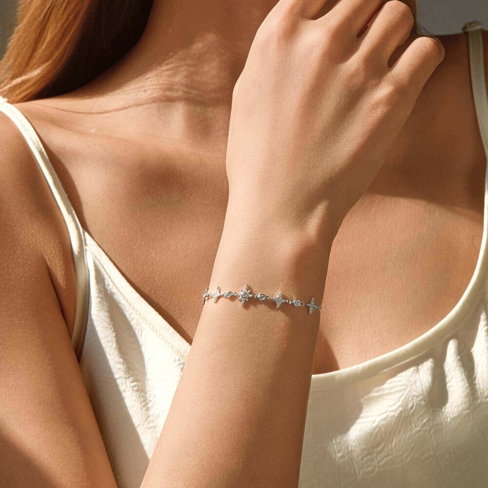 Museori Sterling Silver Star Charm Bracelet Dainty Celestial - Picture 5 of 5